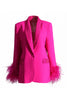 Load image into Gallery viewer, Glitter Black Shawl Lapel Women Blazer with Feathers