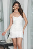 Load image into Gallery viewer, Bodycon Spaghetti Straps White Graduation Dresss with Lace