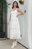 Load image into Gallery viewer, Simple Tea-length Lace White Sleeveless Boho Beach Graduation Dress