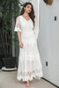 Load image into Gallery viewer, White A Line Long Boho Lace Graduation Dress