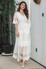 Load image into Gallery viewer, White A Line Long Boho Lace Graduation Dress