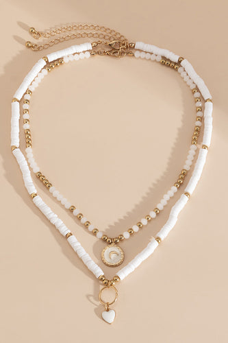 Boho White Beaded Necklace