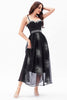 Load image into Gallery viewer, A-Line Black Spaghetti Straps Chiffon Corset Party Dress