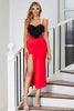 Load image into Gallery viewer, Red Bodycon Spaghetti Staps Party Dress with 3D Flower