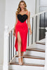 Load image into Gallery viewer, Red Bodycon Spaghetti Staps Party Dress with 3D Flower