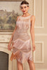 Load image into Gallery viewer, Blush Sparkly Fringes Great Gatsby Dress with Sequins