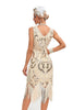 Load image into Gallery viewer, Apricot Fringes 1920s Flapper Dress