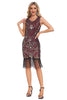 Load image into Gallery viewer, Sparkly Golden Red Sequins Fringed 1920s Gatsby Dress