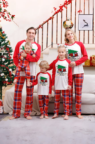 Red Plaid Matching Fmaily Christmas Pajamas