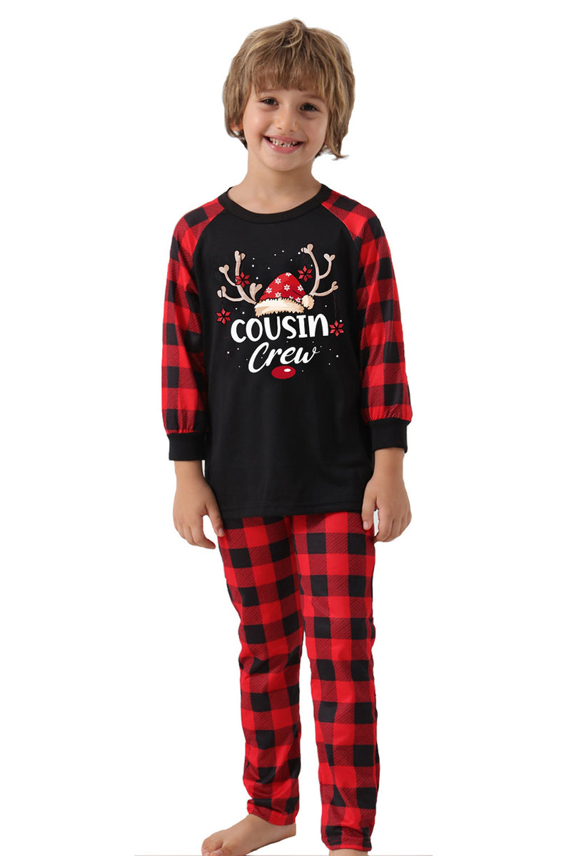 Load image into Gallery viewer, Print Family Christmas Pajamas with Red Plaid