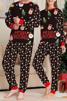 Santa Claus and Christmas Tree Black Family Matching Pajamas Set