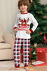 Load image into Gallery viewer, White Deer and Red Plaid Christmas Family Matching Pajamas Set
