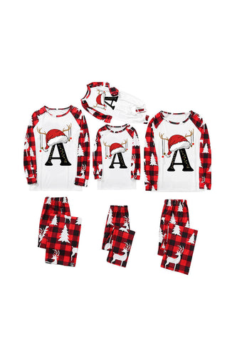 Red and White Christmas Printed Family Matching Pajamas Set