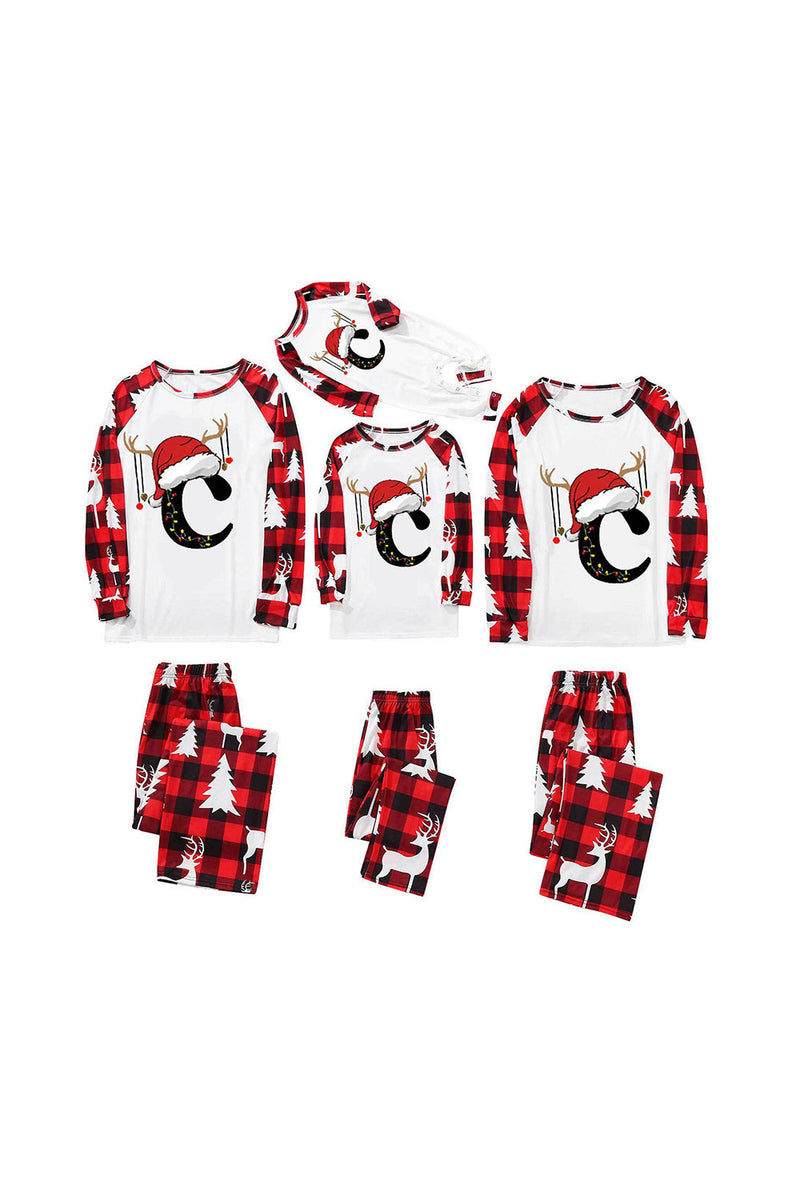 Load image into Gallery viewer, Red and White Christmas Printed Family Matching Pajamas Set