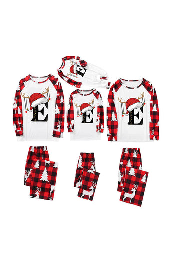 Red and White Christmas Printed Family Matching Pajamas Set