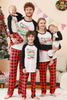 Load image into Gallery viewer, Black and Red Santa Printed Fmaily Pajamas Set