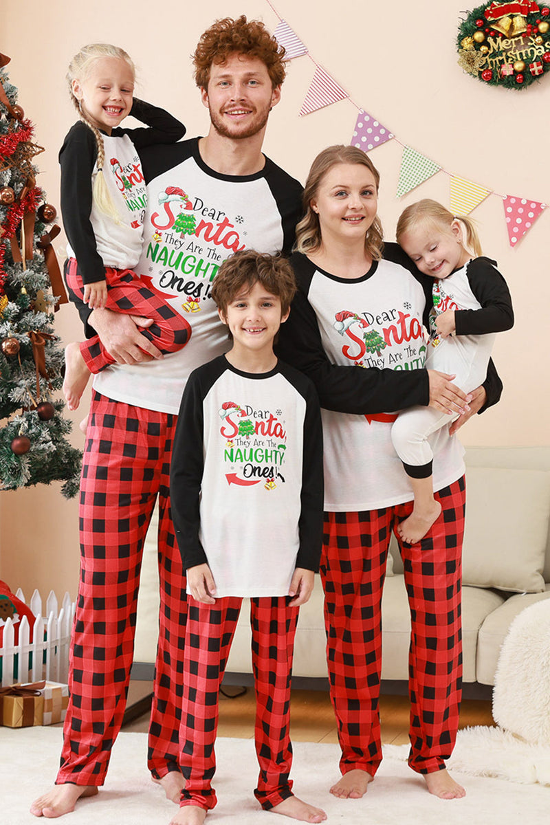 Load image into Gallery viewer, Black and Red Santa Printed Fmaily Pajamas Set