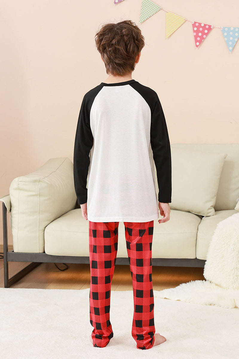 Load image into Gallery viewer, Black and Red Santa Printed Fmaily Pajamas Set