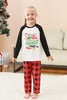 Load image into Gallery viewer, Black and Red Santa Printed Fmaily Pajamas Set