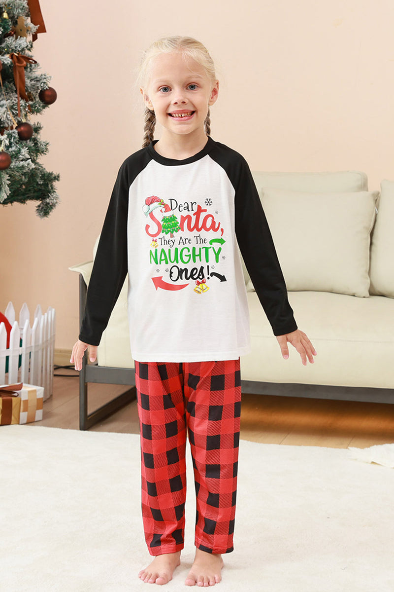 Load image into Gallery viewer, Black and Red Santa Printed Fmaily Pajamas Set