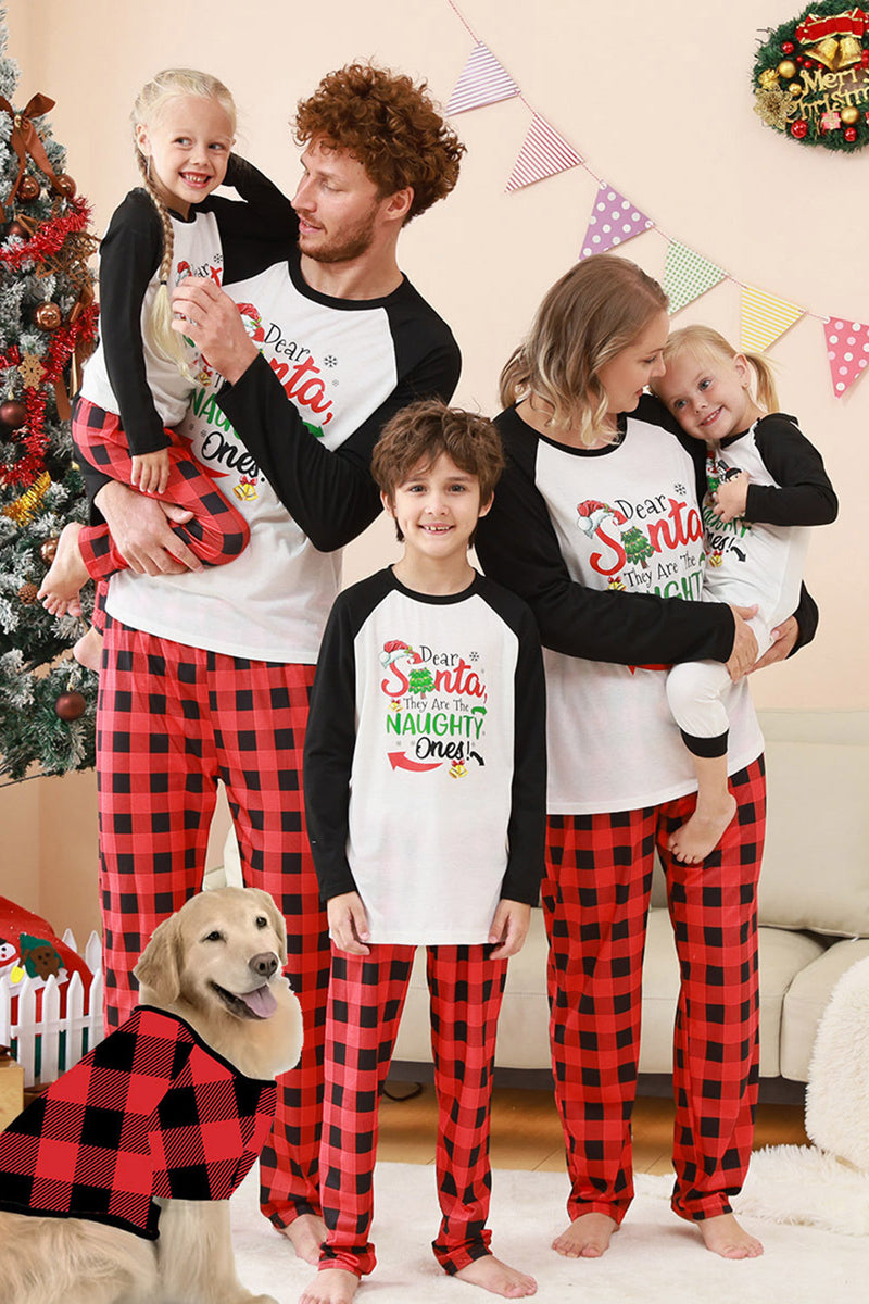 Load image into Gallery viewer, Black and Red Santa Printed Fmaily Pajamas Set