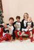 Load image into Gallery viewer, Black and Red Santa Printed Fmaily Pajamas Set