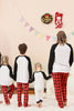 Load image into Gallery viewer, Black and Red Santa Printed Fmaily Pajamas Set