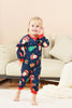 Load image into Gallery viewer, Navy Christmas Pattern Printed Family Pajamas Set