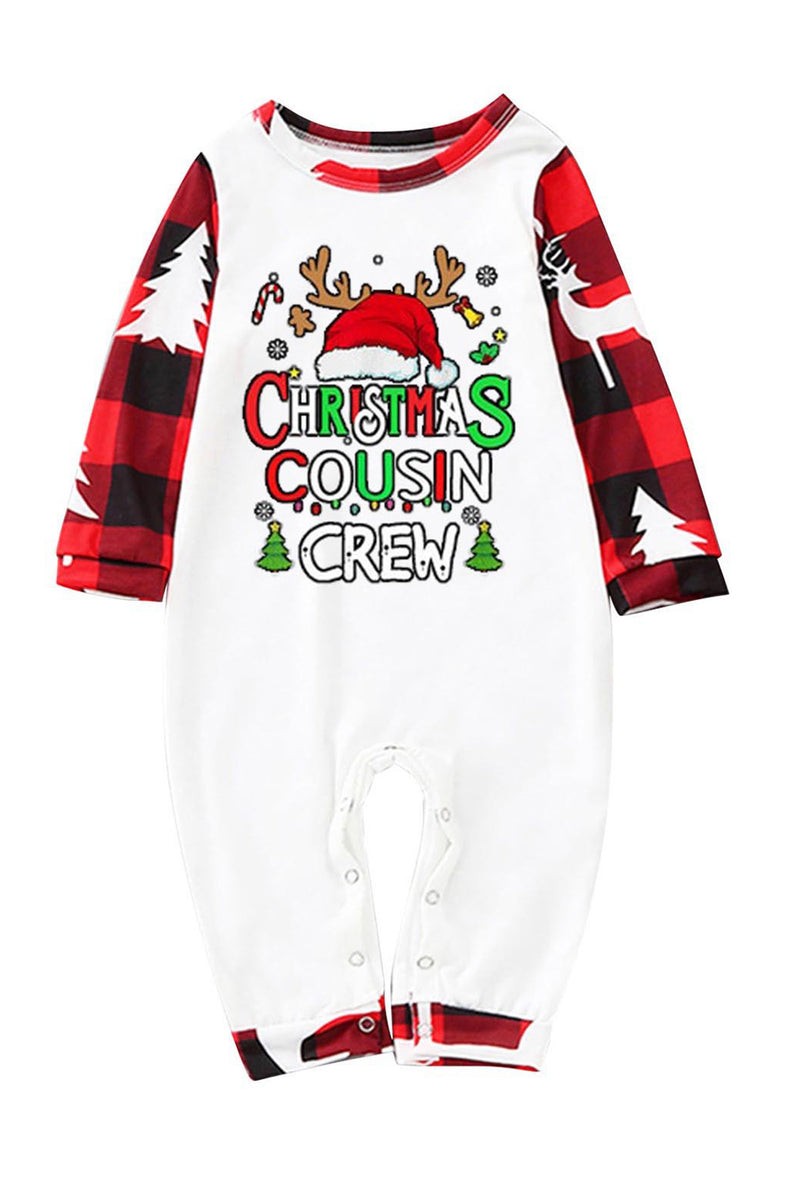 Load image into Gallery viewer, Red and White Christmas Printed Family Pajamas Set