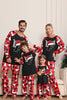 Load image into Gallery viewer, Long Sleeve Family Black Red Christmas Pajamas with Deer Pattern