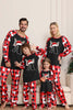 Load image into Gallery viewer, Black Red Long Sleeve Family Christmas Pajamas with Deer Pattern