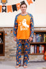 Load image into Gallery viewer, Orange Pumpkin Print Family Halloween Pajamas (Long Sleeves)