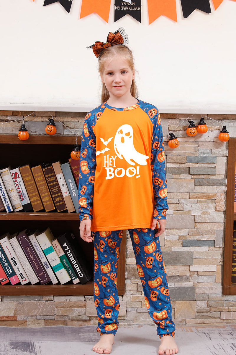 Load image into Gallery viewer, Orange Pumpkin Print Family Halloween Pajamas (Long Sleeves)