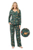 Load image into Gallery viewer, Animal Print Dark Green Matching Pajamas Set