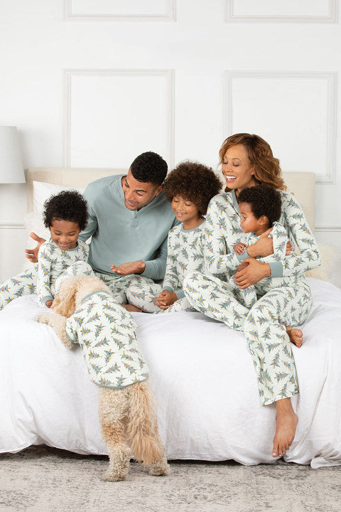 Load image into Gallery viewer, Grey Green Christmas Tree Print Christmas Family Matching Pajamas Set