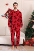 Load image into Gallery viewer, Elk Print Red Matching Christmas One Piece Pajamas