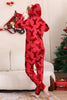 Load image into Gallery viewer, Elk Print Red Matching Christmas One Piece Pajamas