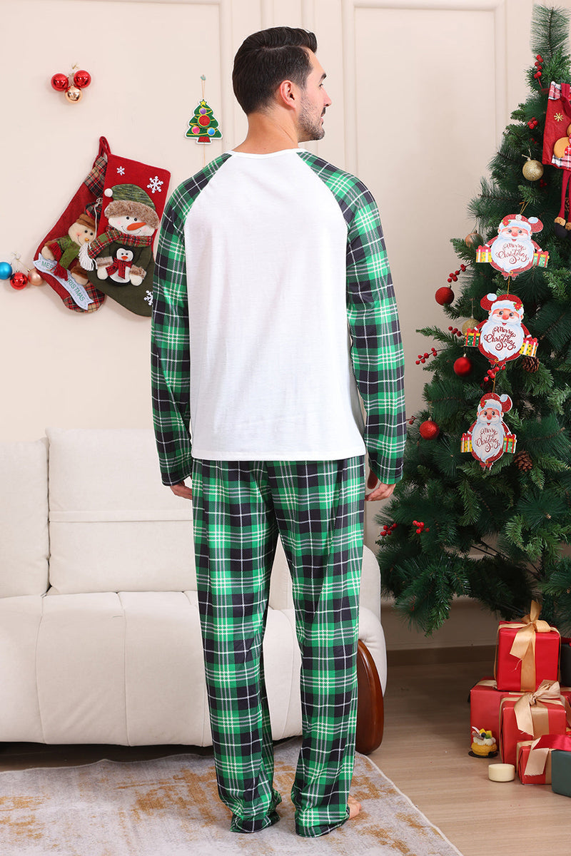 Load image into Gallery viewer, Green and White Merry Christmas Family Pajama Sets