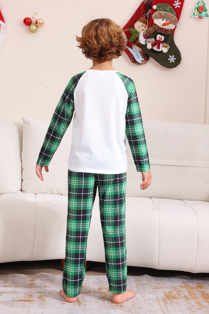 Load image into Gallery viewer, Green and White Merry Christmas Family Pajama Sets