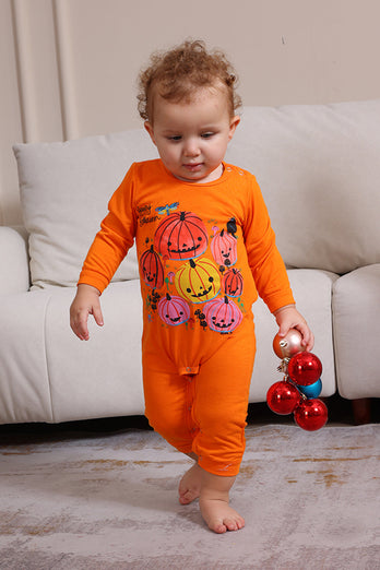 Halloween Orange Pumpkin Family Pajama Set