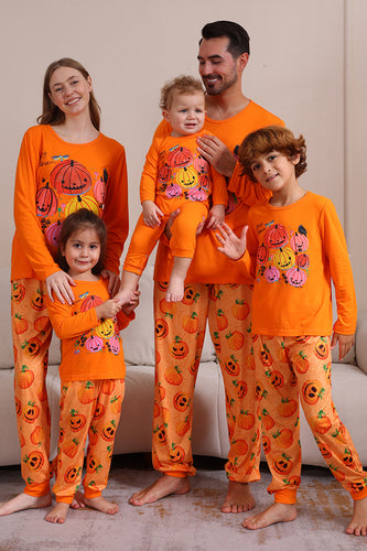 Halloween Orange Pumpkin Family Pajama Set