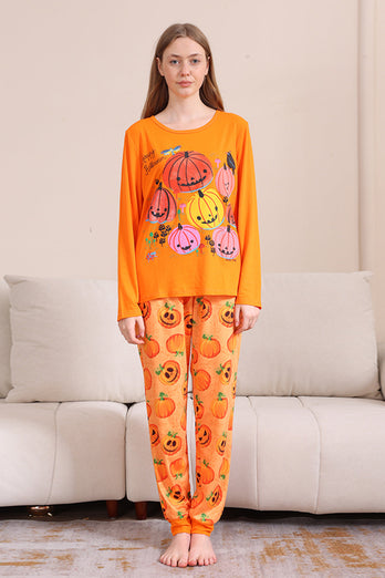 Halloween Orange Pumpkin Family Pajama Set