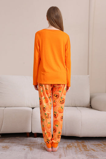 Halloween Orange Pumpkin Family Pajama Set