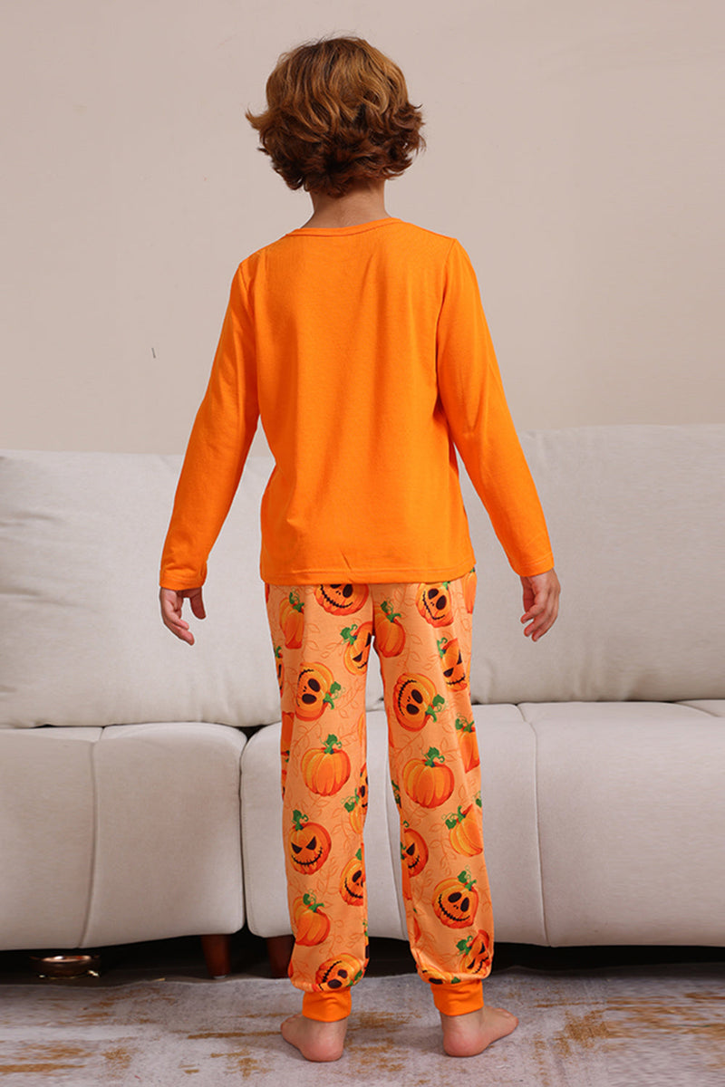 Load image into Gallery viewer, Halloween Orange Pumpkin Family Pajama Set