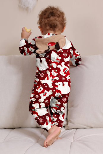 Burgundy Bear Family Pajama Set