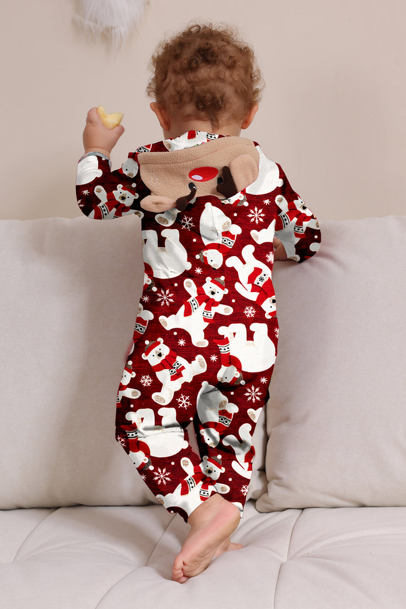 Load image into Gallery viewer, Burgundy Bear Family Pajama Set