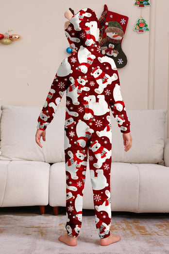 Burgundy Bear Family Pajama Set