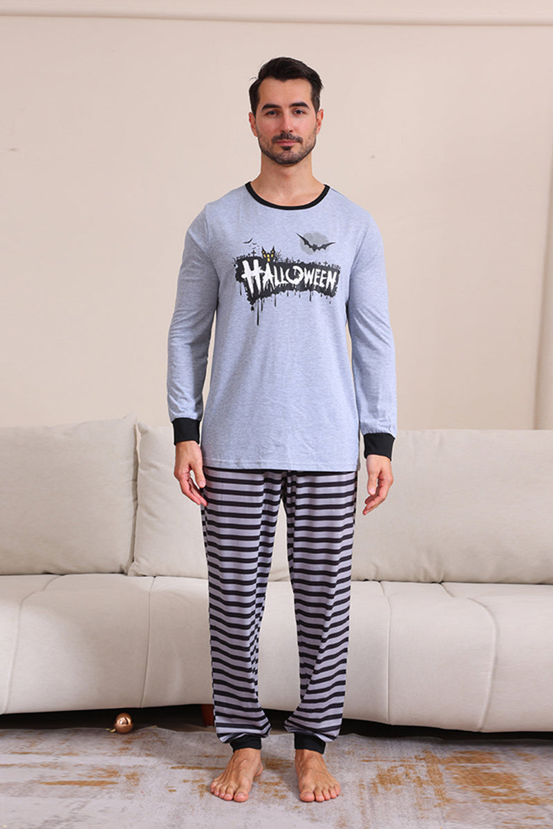 Load image into Gallery viewer, Grey Happy Halloween Family Pajama Set