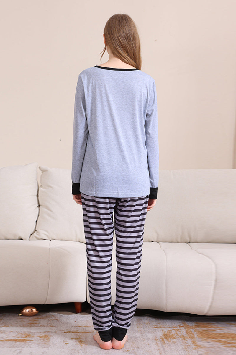 Load image into Gallery viewer, Grey Happy Halloween Family Pajama Set