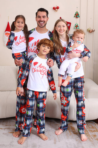 Navy Plaid Long Sleeve Family Matching Pajama Set